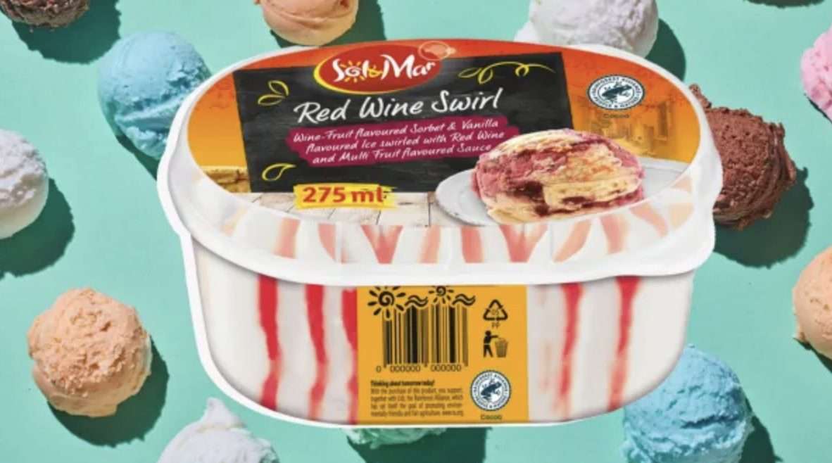 Sol Y Mar Red Wine Swirl ice cream Lidl