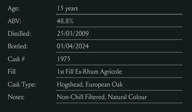 Saltire Rare Malt Release No.3 Tamnavulin 15years old single cask single malt scotch whisky