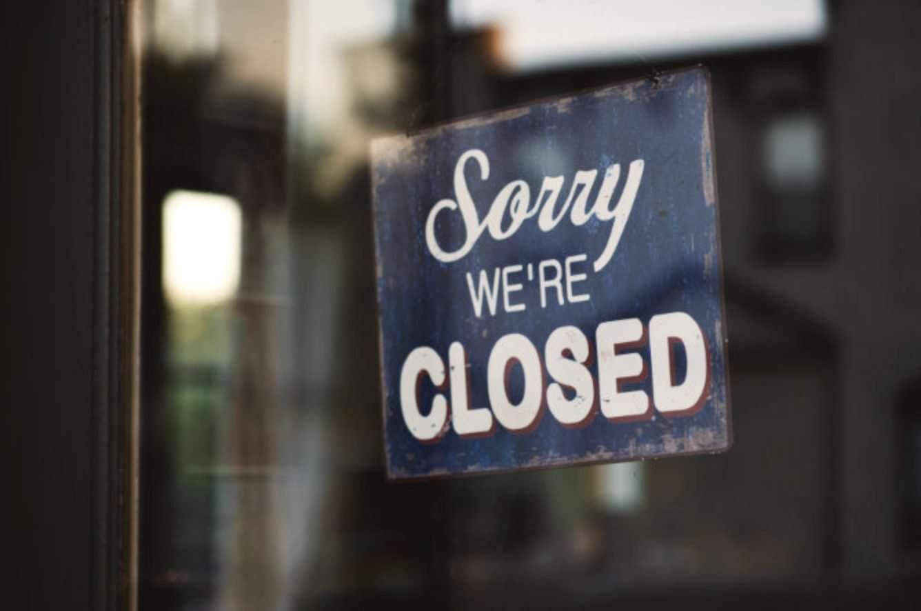 sorry we're closed sign hospitality SLTA Scotland
