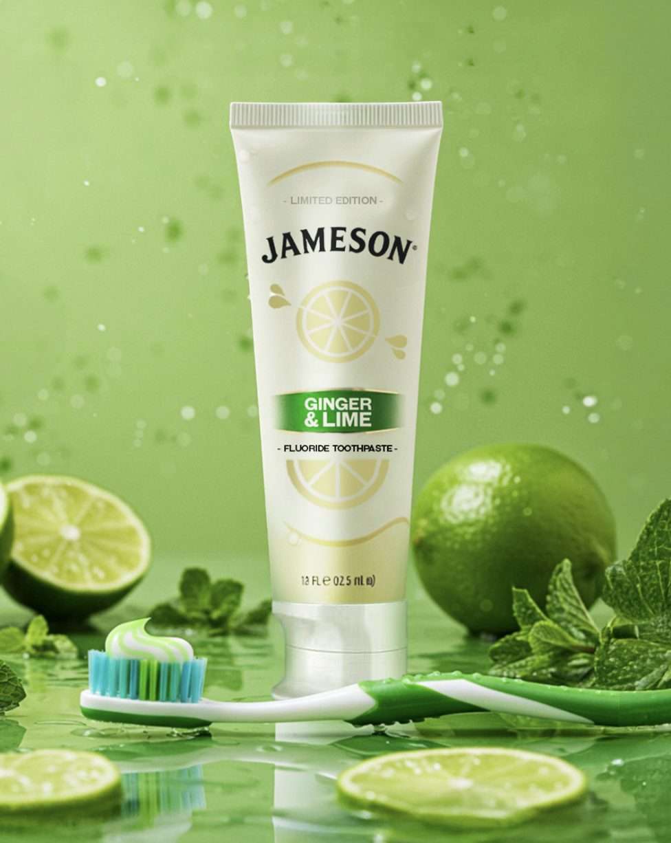 Jameson Irish whiskey Ginger & Lime toothpaste april fools day 2025