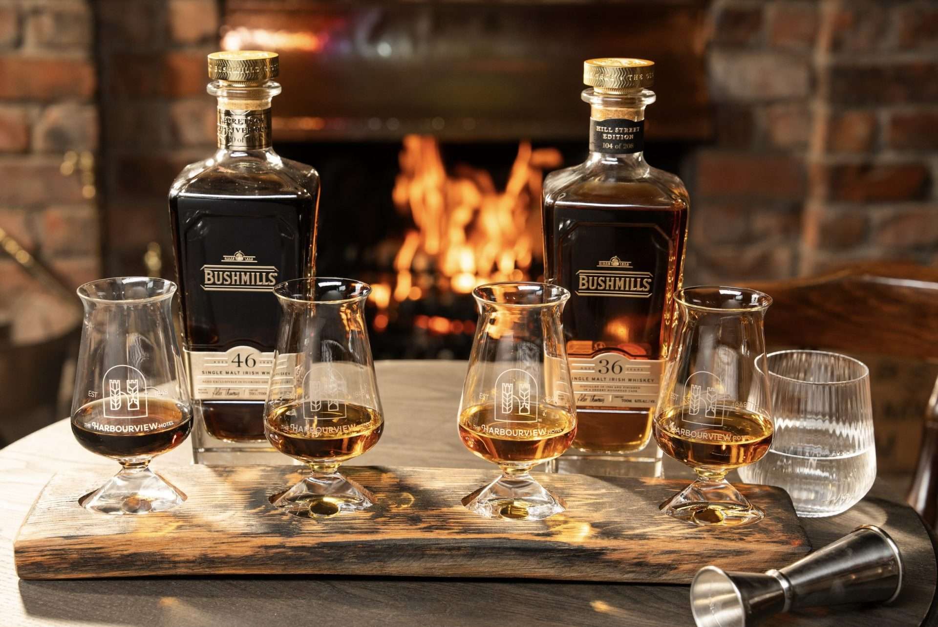 Harbourview Hotel in Carnlough exclusive ‘by appointment only’ Bushmills Whiskey tasting flight with Darryl McNally