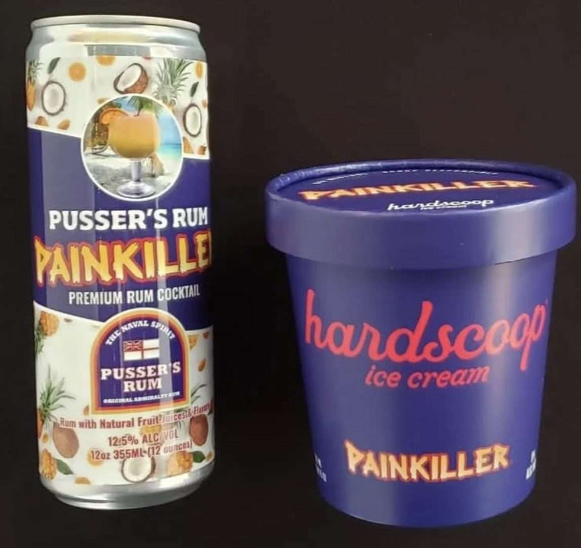 hardscoop ice-cream pusser's rum painkiller cocktail