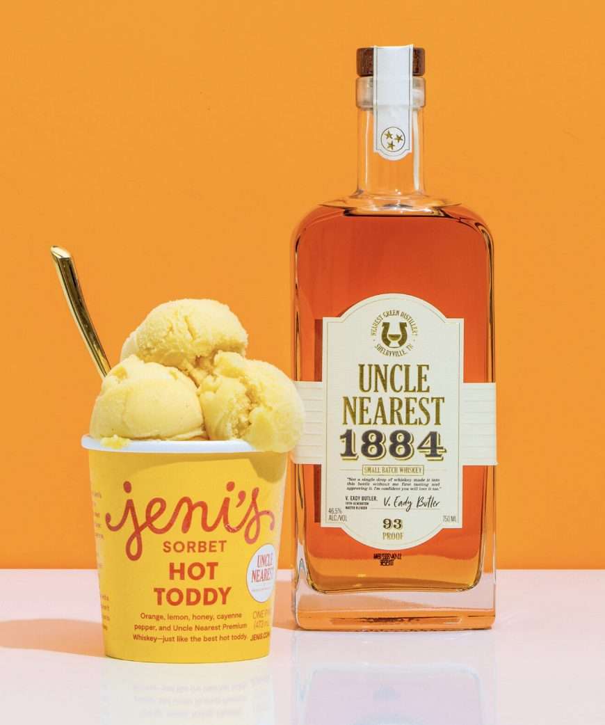 Uncle Nearest Premium Whiskey Hot Toddy Sorbet Jen's Splendid ice cream