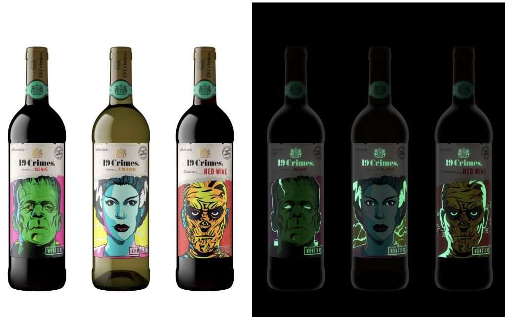 19 Crimes Frankenstein, Bride of Frankenstein and The Mummy glow in the dark special editions