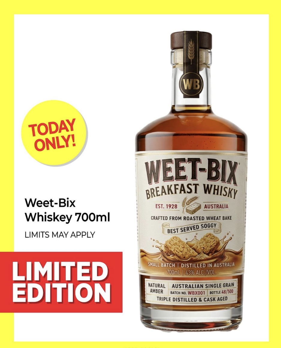 Weet-Bix Breakfast Whisky april fools